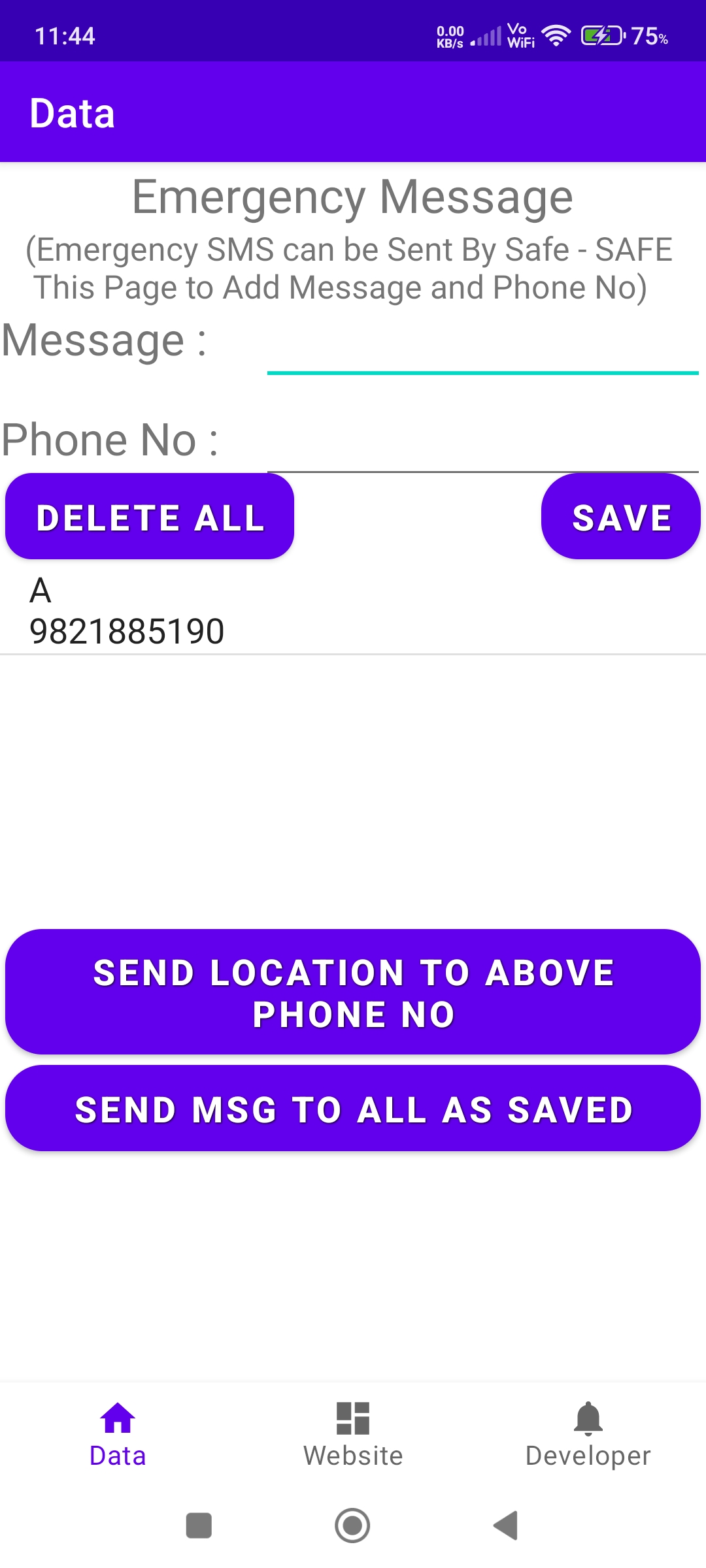 Emergency Message Sending App